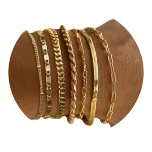 Gokeey 7pc Gold Bracelets for Women